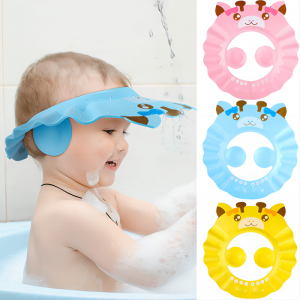 Adjustable Soft Baby Bathing Shampoo Shower Protection Hat EVA Kids Ear Shower Cap Baby Shower Cap for Toddler